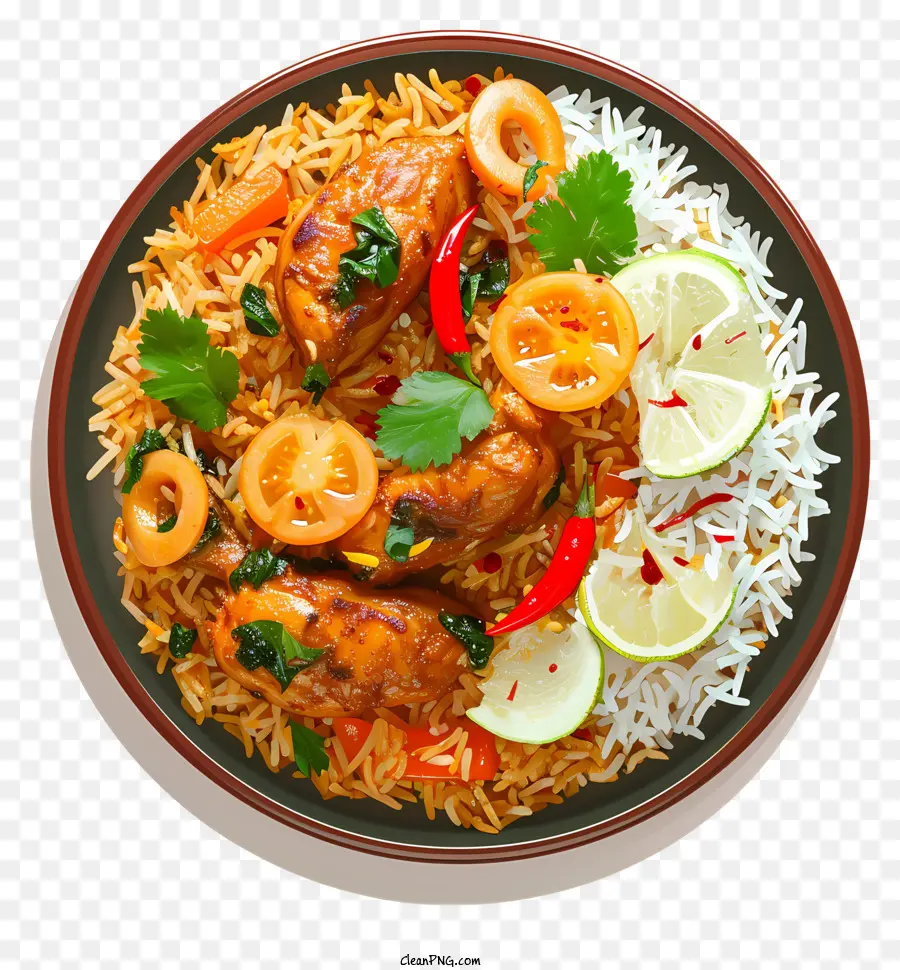 Gerçekçi Tarzda Tavuk Biryani，Lezzetli Pirinç Yemeği PNG