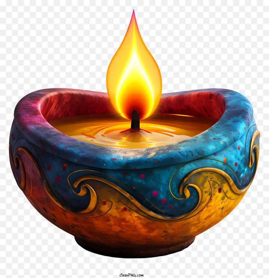 Diwali Lambası，Dekoratif Mum PNG