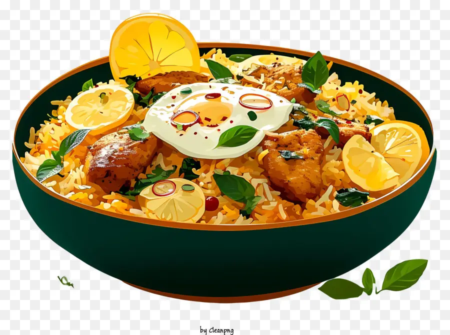 Gerçekçi Tarzda Tavuk Biryani，Pirinç Yemeği PNG