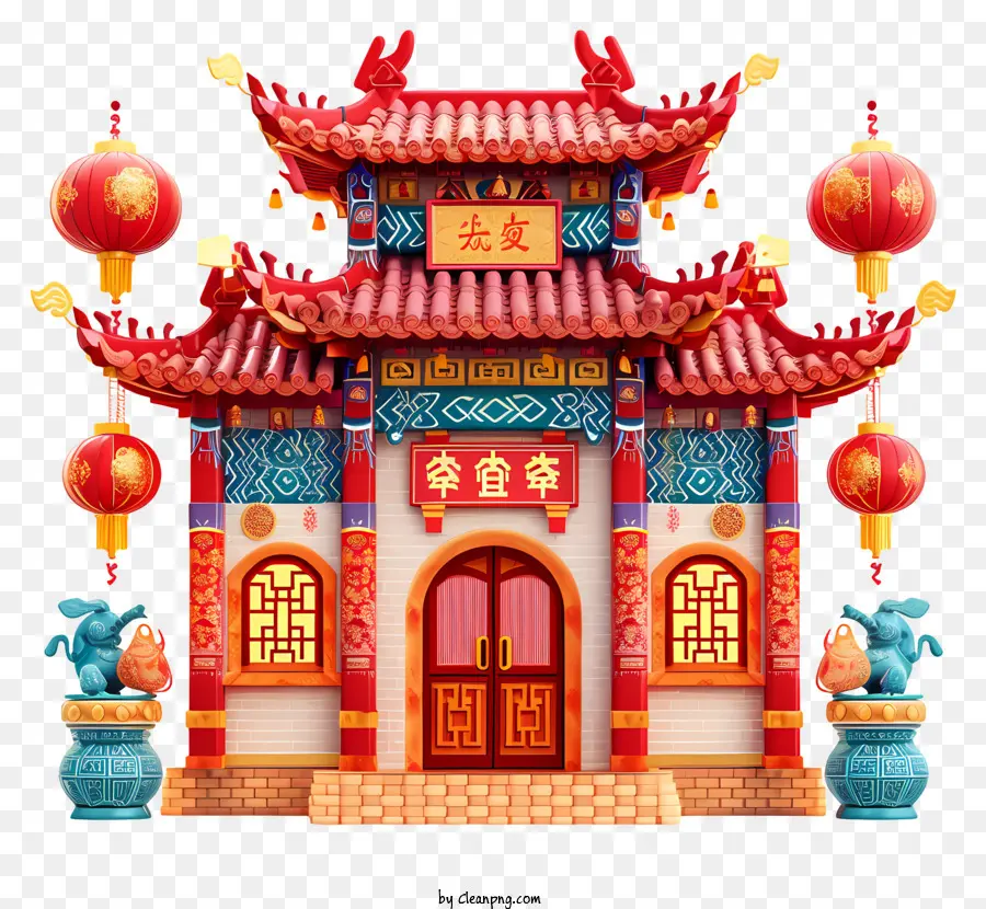 Çin Yeni Yılı，Çin Mimarisi PNG