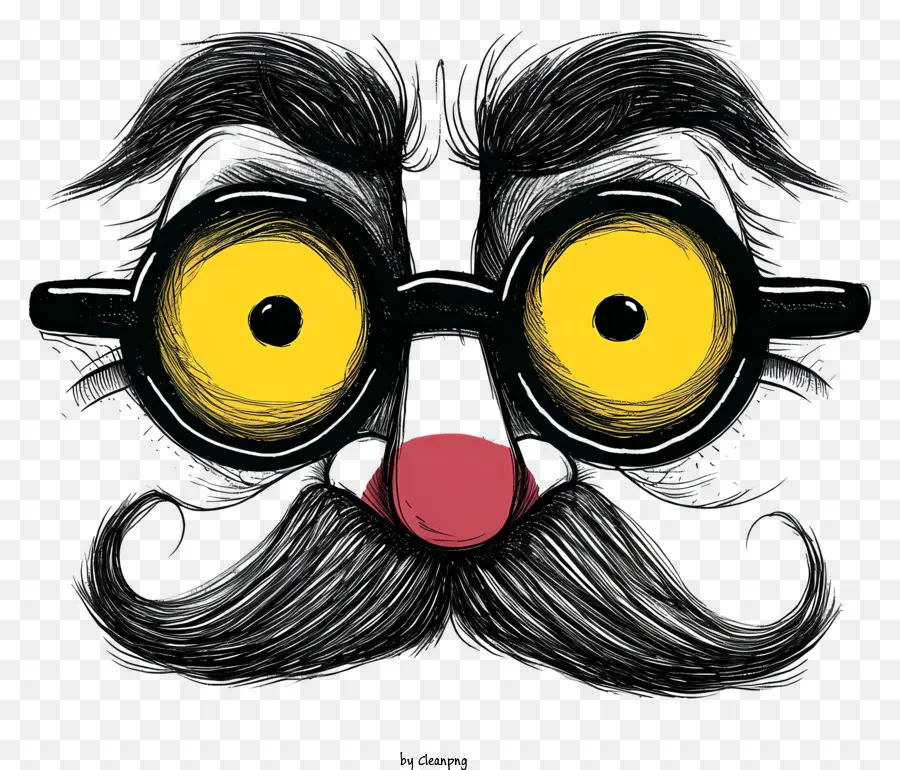 Elle çizilmiş Komik Grucho Burun Gözlükleri，Yaramaz Adam PNG