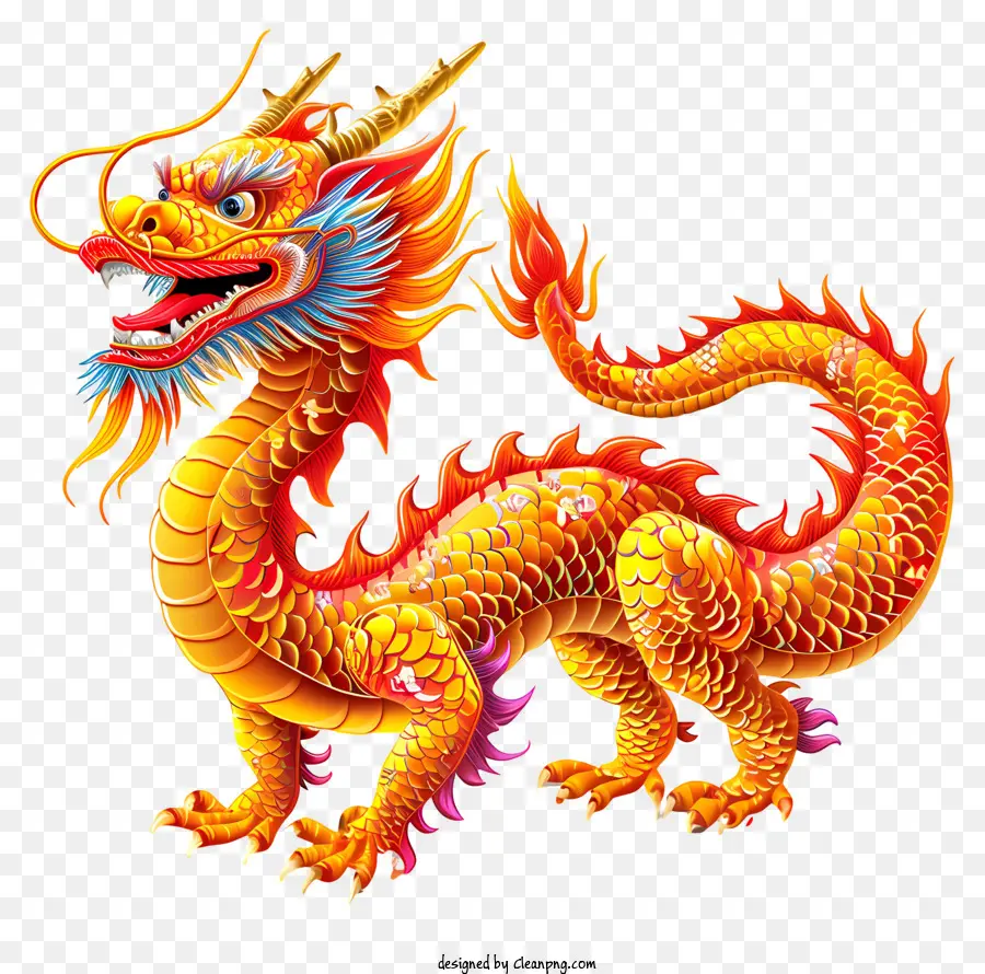 Çin Yeni Yılı，Altın Ejder PNG