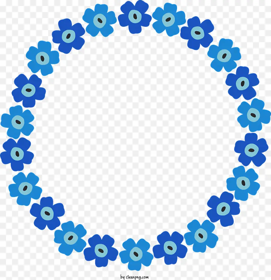 çiçek Daire Kare，Mavi çiçekler PNG