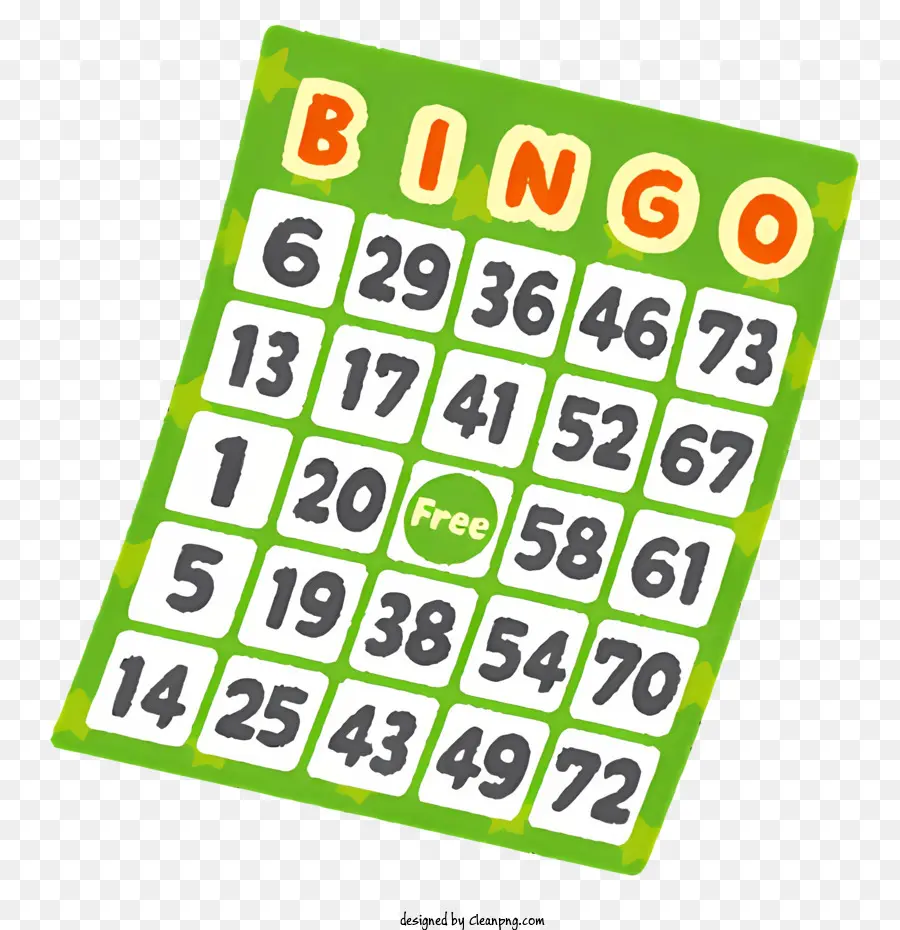 Bingo Kartı，Sayılar PNG