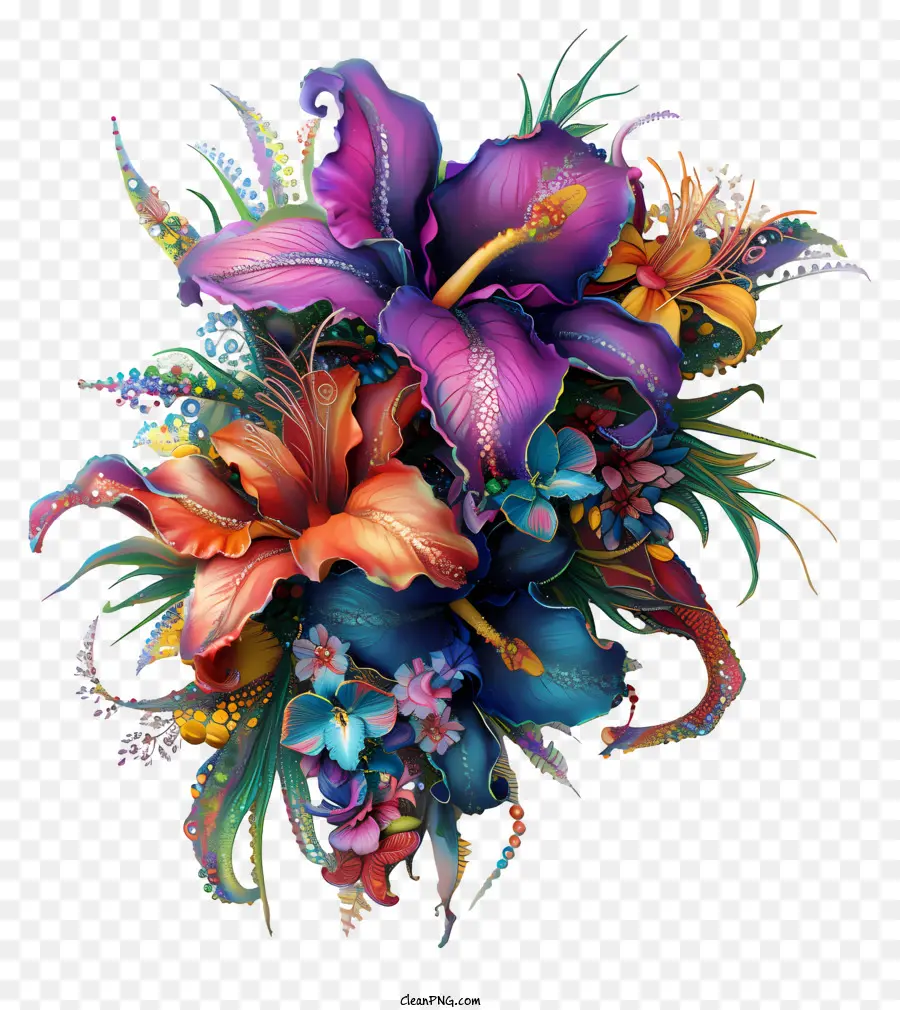 Mardi Gras Çiçek Sanatı，Dijital Resim PNG