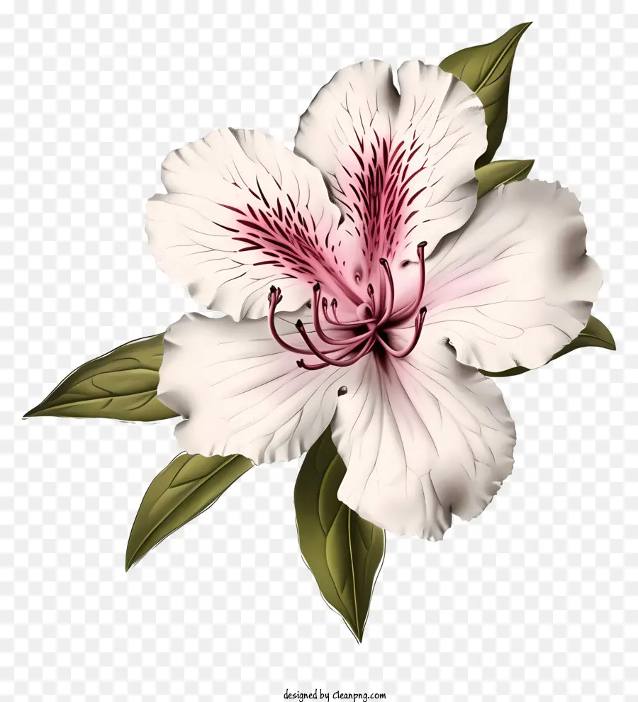 Elle çizilmiş Zarif Azalea çiçeği，Beyaz Gül PNG