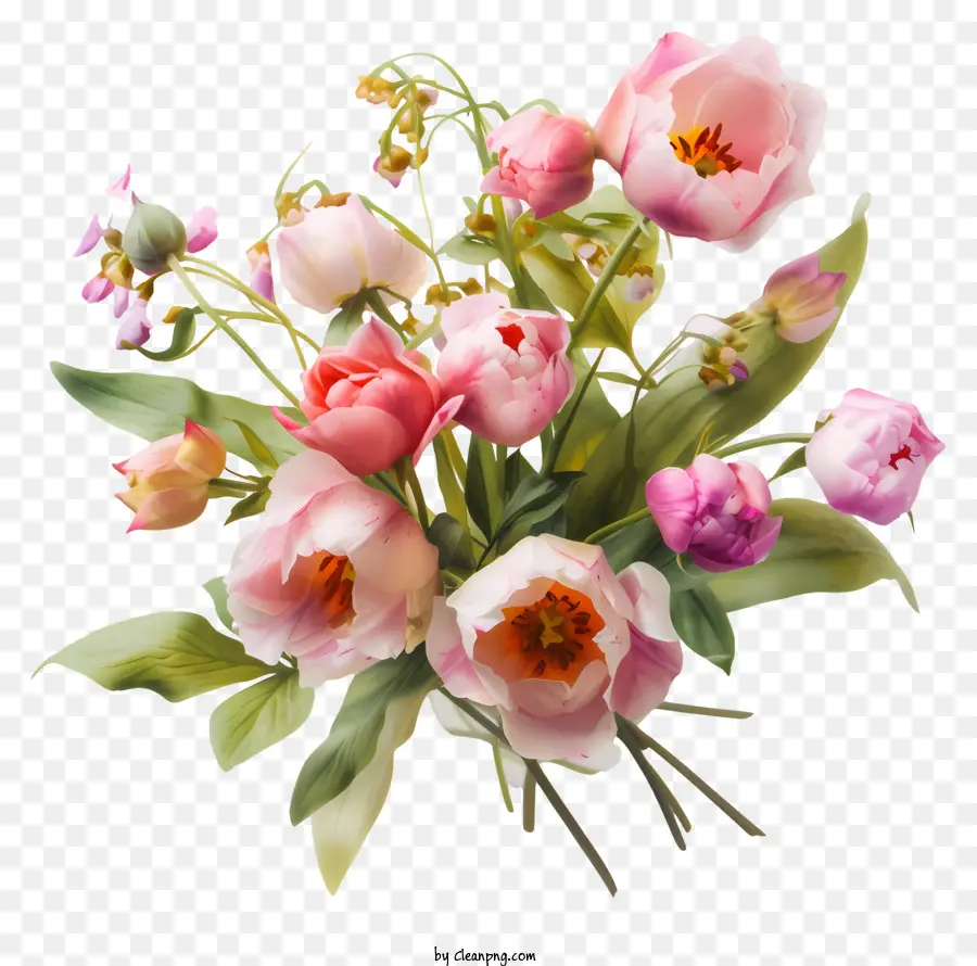 Suluboya Zarif çiçek Aranjmanı，Buket PNG