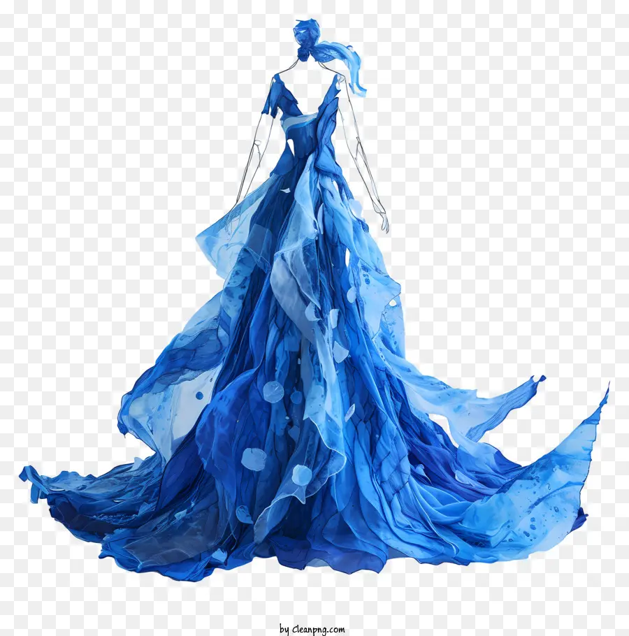 Mavi Günde Giyin，Uzun Mavi Elbise PNG