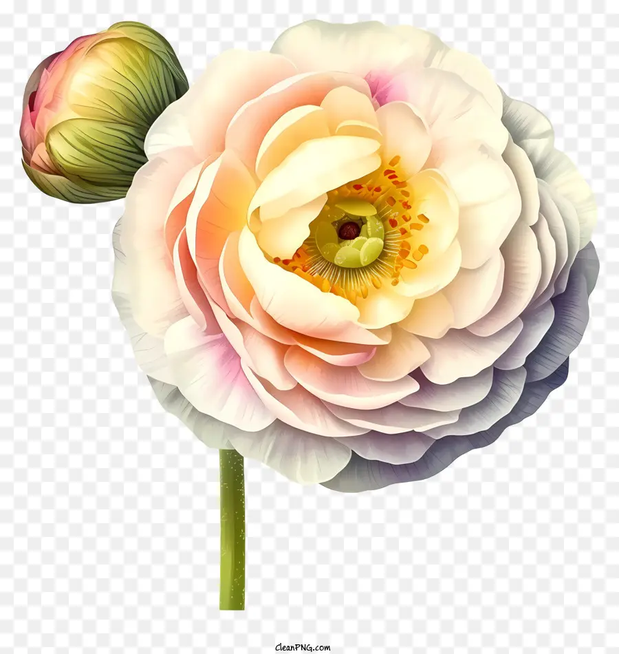 Zarif Ranunculus çiçek Simgesi，Dijital Resim PNG