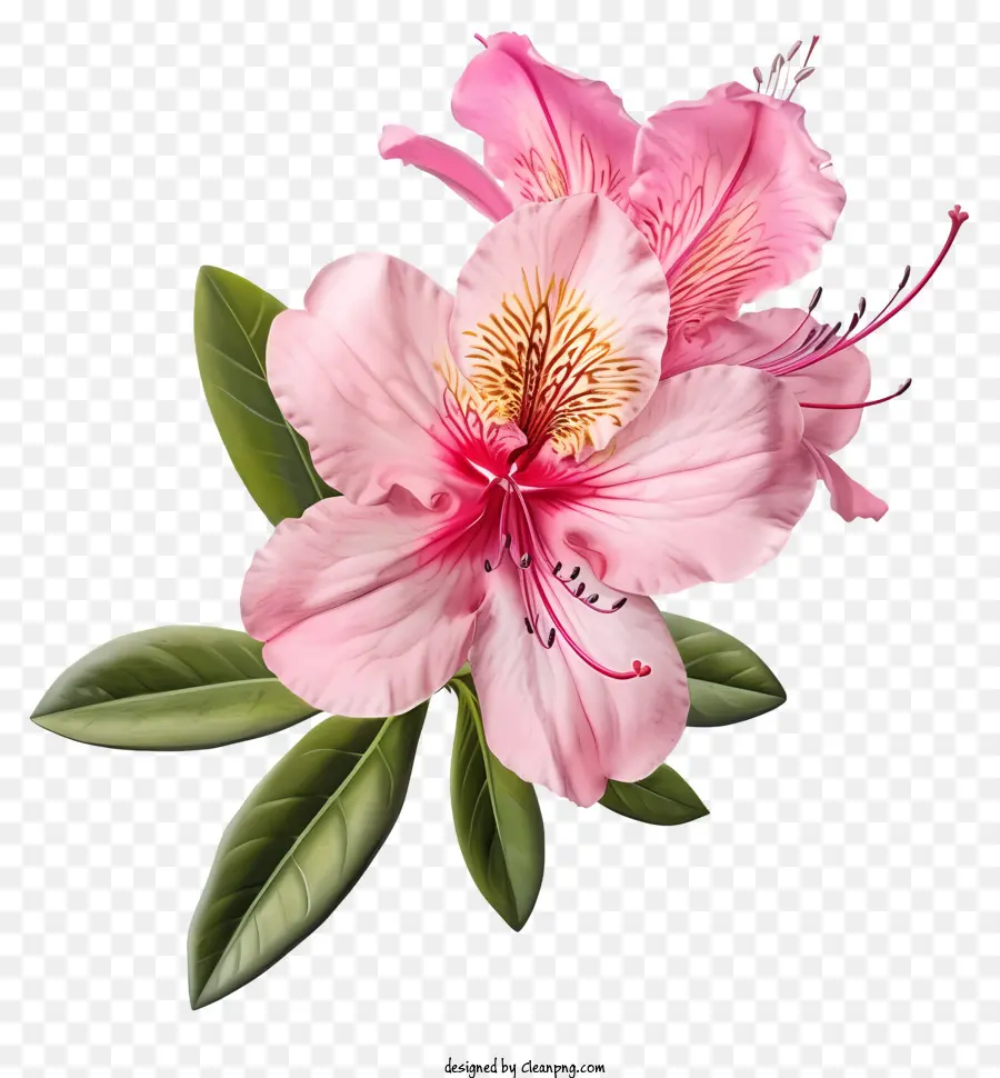 Suluboya Zarif Azalea çiçeği，Pembe çiçek PNG