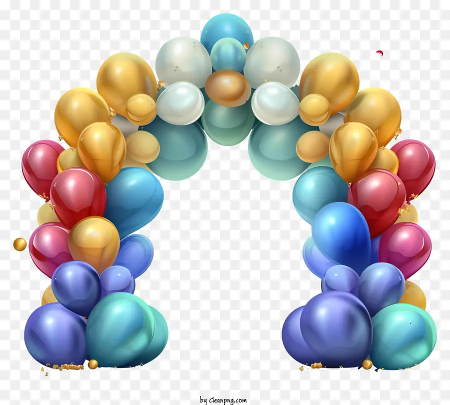 Elle çizilmiş Doğum Günü Balon Kemeri，Balon Kemer PNG