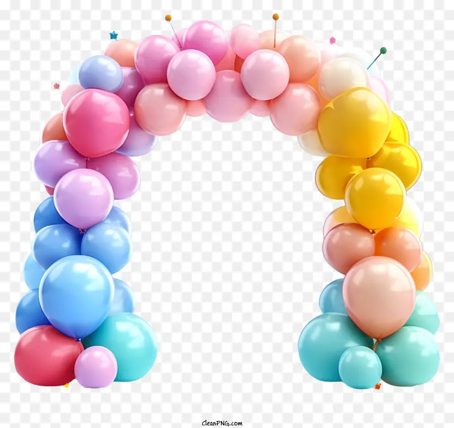 Sevimli Ve Renkli Doğum Günü Balon Kemeri，Balon Kemer PNG