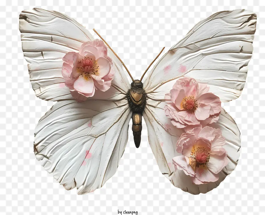 Kelebek Sanat，Beyaz Kelebek PNG