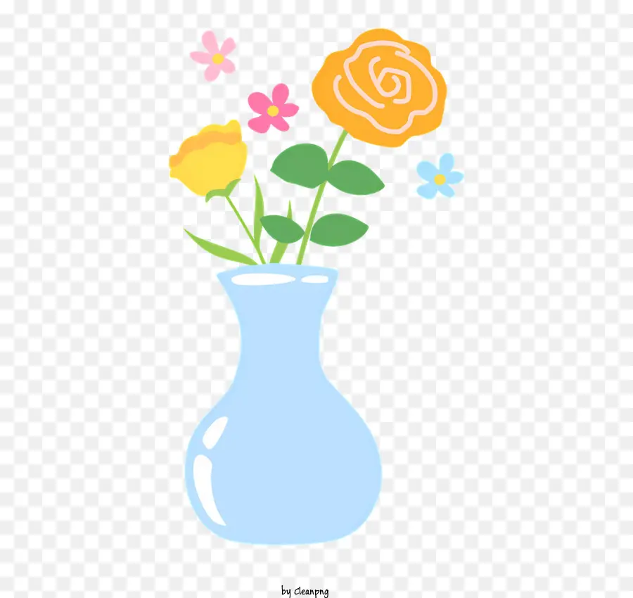 Vazoda çiçek，Gül Ile Vazo PNG