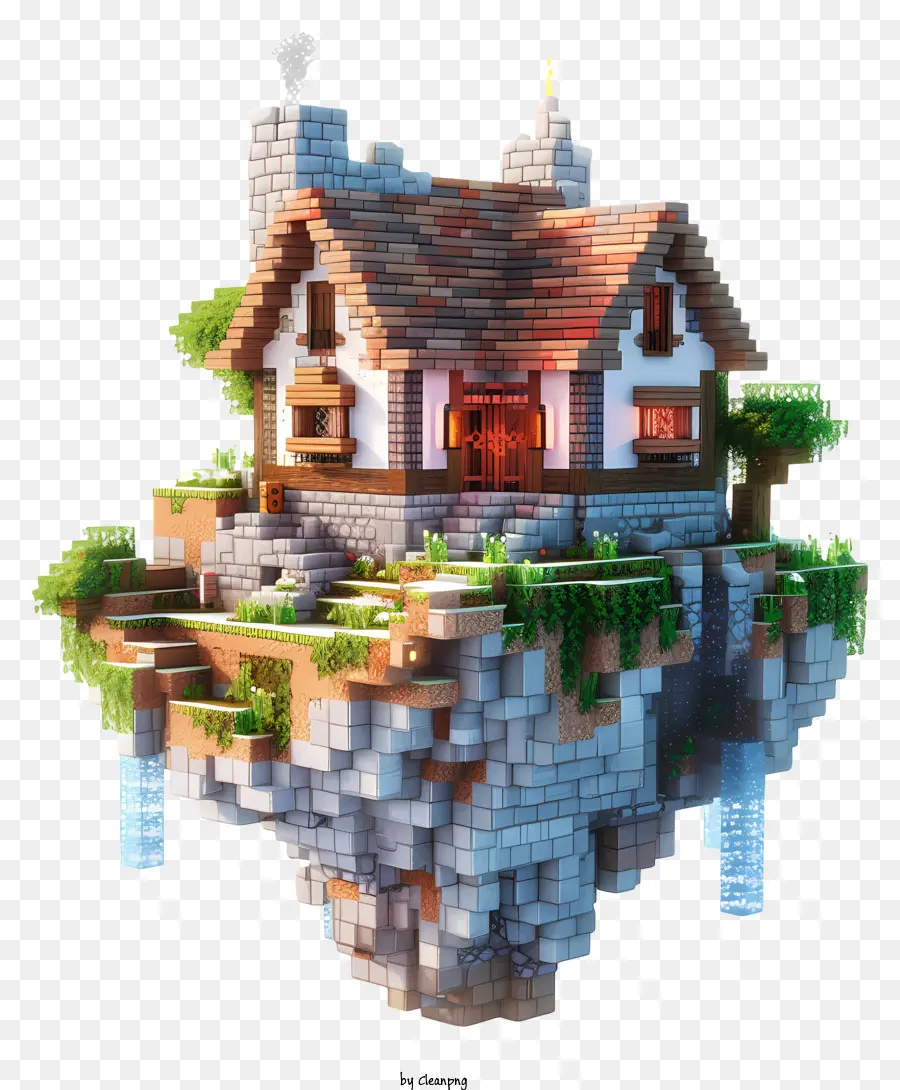 Minecraft，Yüzen Ev PNG