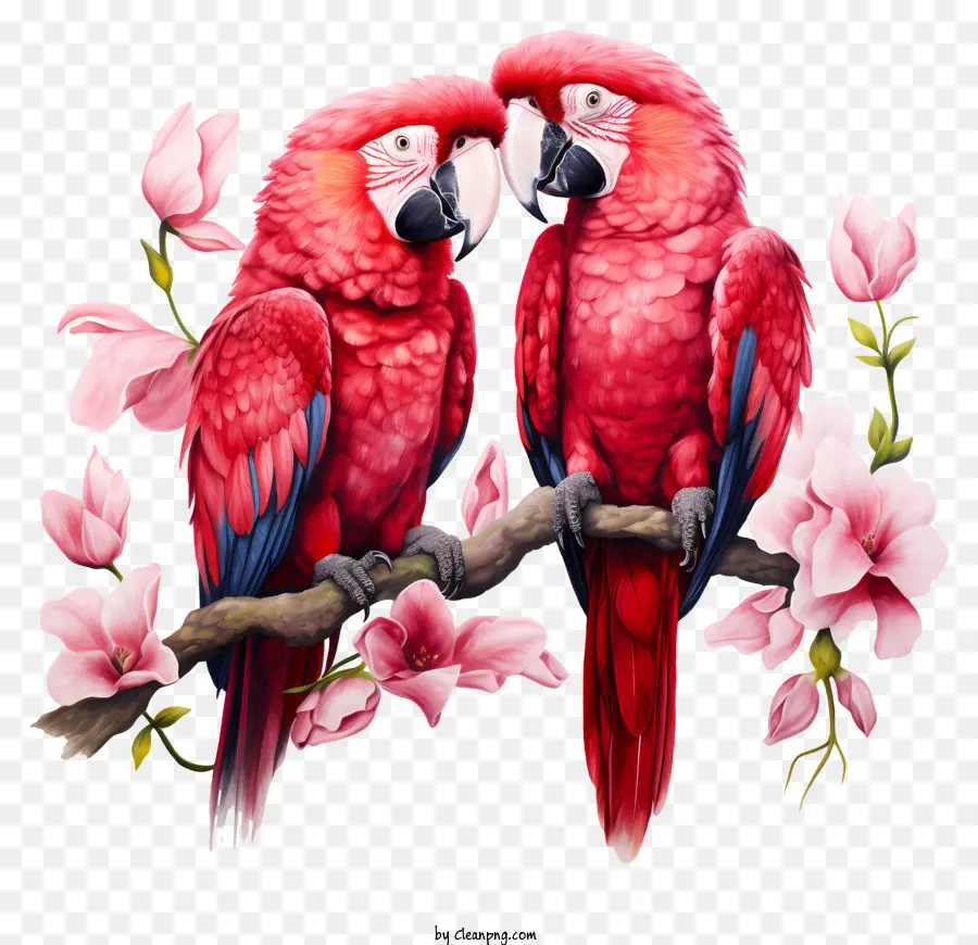 Sevgililer Papağanları，Kırmızı Papağan PNG