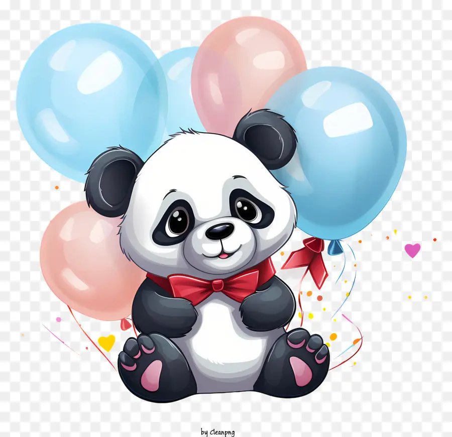 Panda Günü，Balonlu Panda PNG