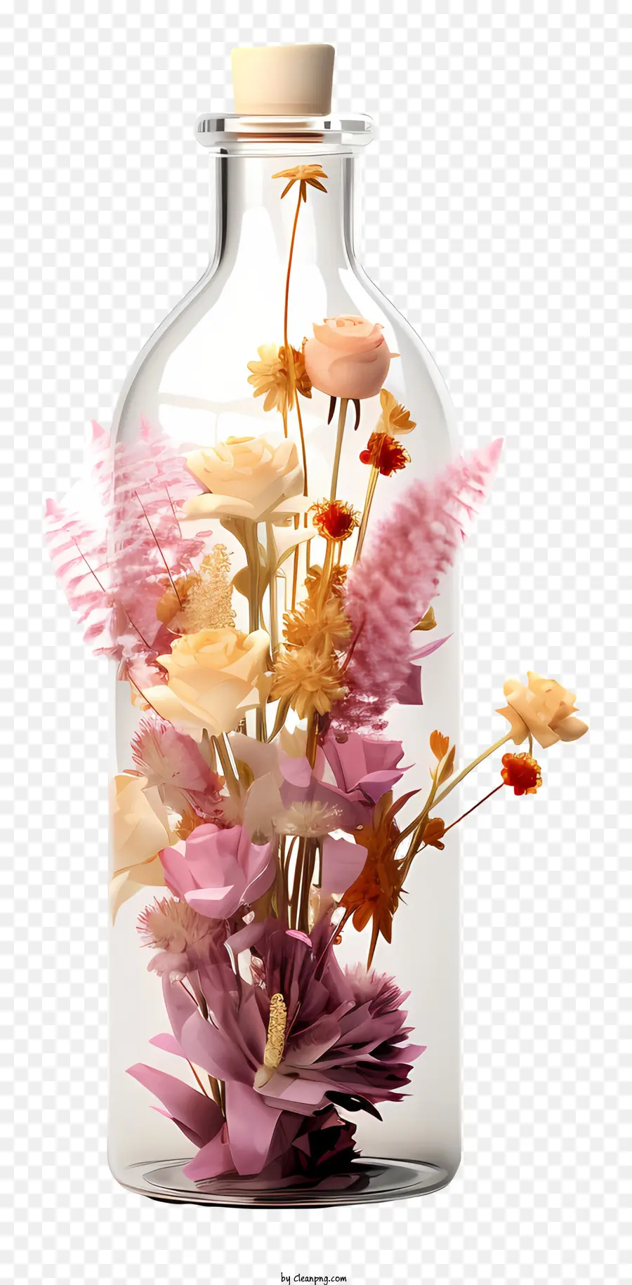 Kuru çiçek Bardağı，Cam şişe PNG