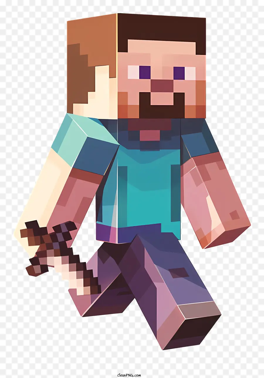 Minecraft Steve，Bıçak PNG