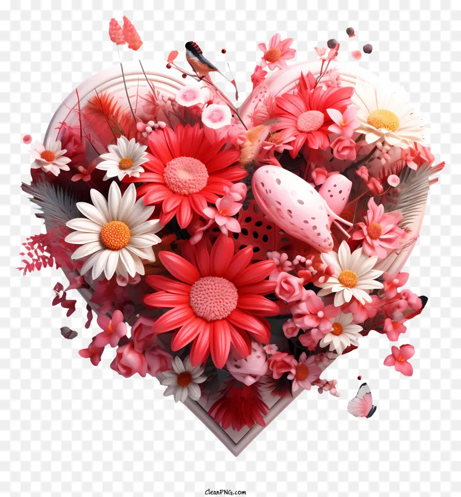 Kalp Çiçekler，Kalp PNG