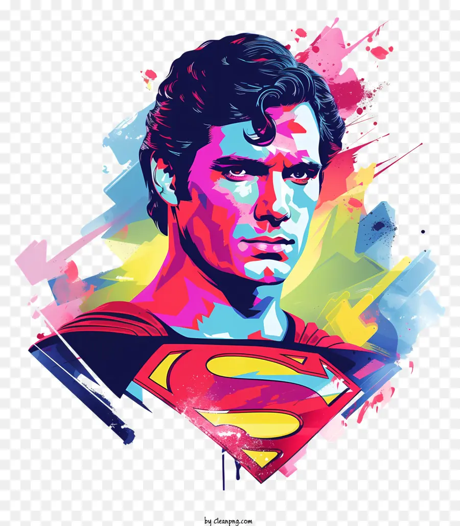 Süpermen，Renkli Süper Kahraman Sanatı PNG