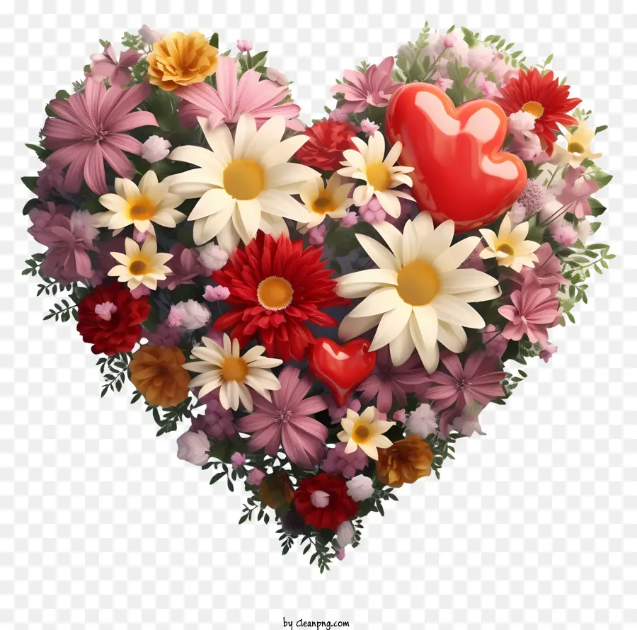Kalp Çiçekleri，Plastik Kalp PNG