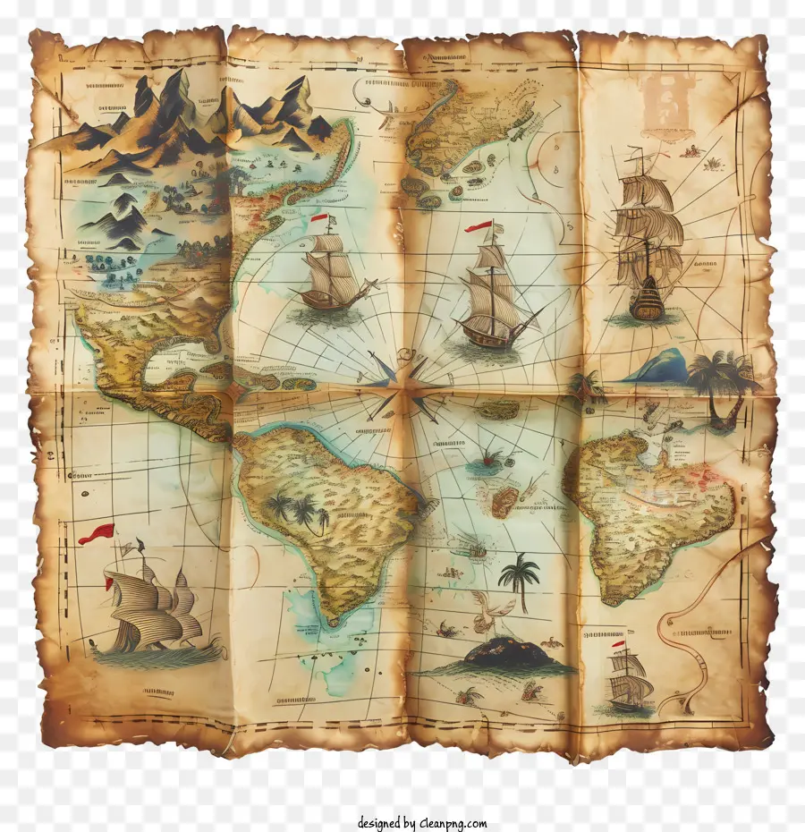 Hazine Haritası，Eski Stil Haritası PNG