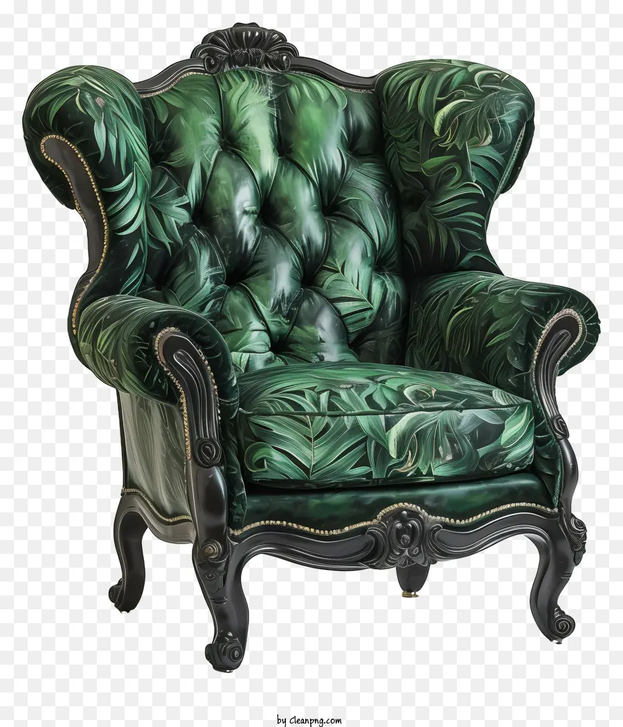 Zengin Sandalye，Yeşil Kadife Kanat Sandalyesi PNG