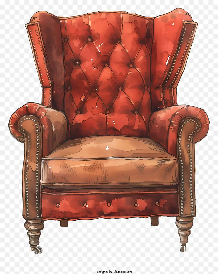 Zengin Sandalye，Kırmızı Deri Sandalye PNG