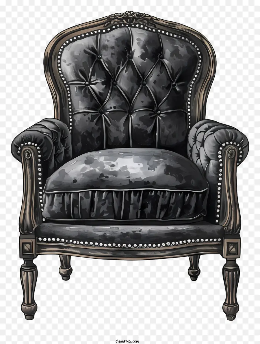 Zengin Sandalye，Siyah Deri Koltuk PNG