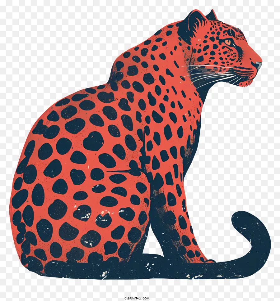 Leopar，Kırmızı Ve Siyah Leopar PNG