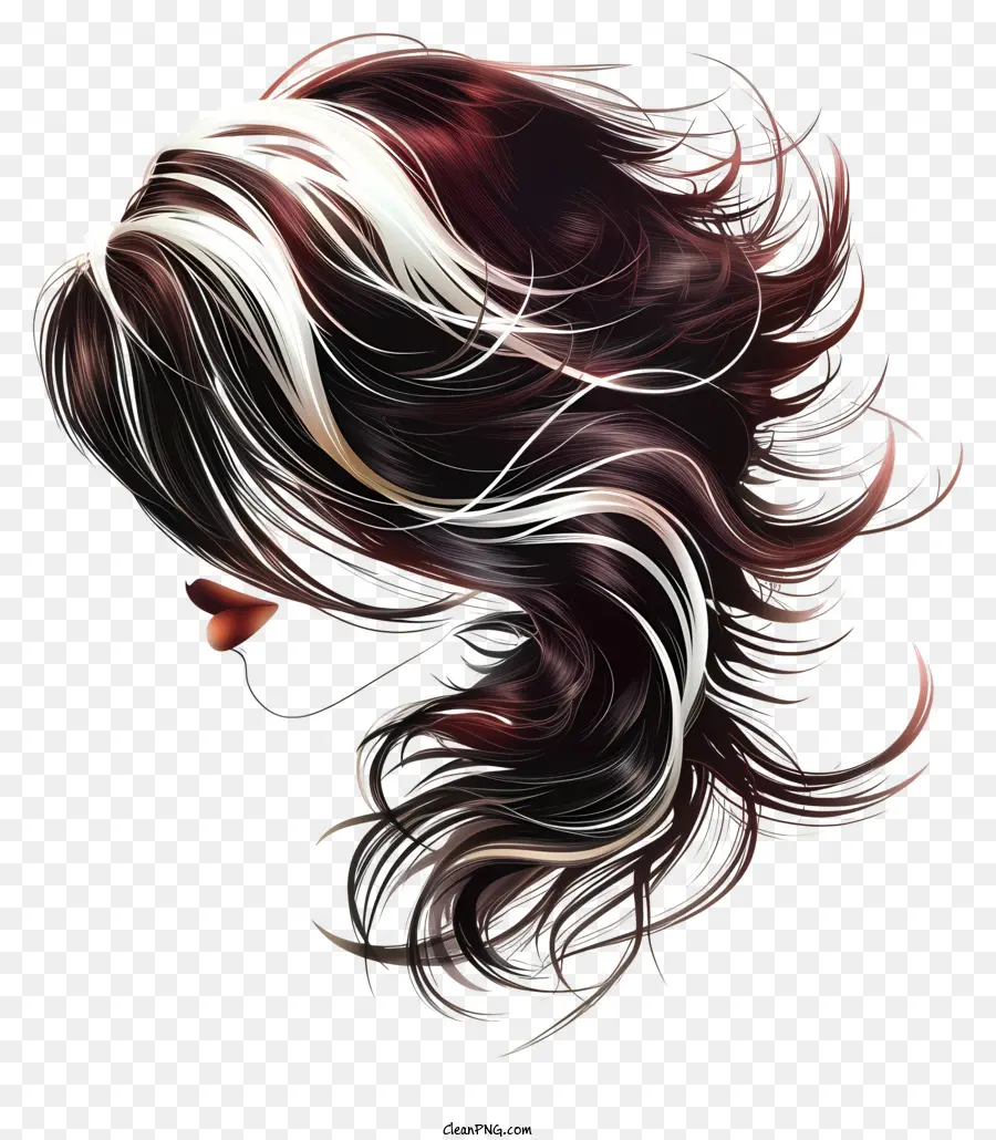 Saç Peruk，Uzun Dalgalı Saç PNG