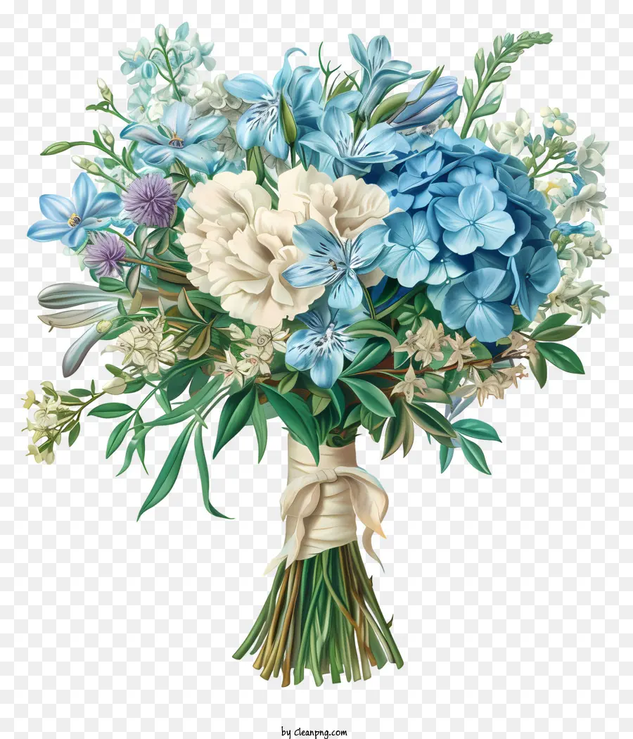 Düğün Çiçek Buketi，Mavi çiçekler PNG