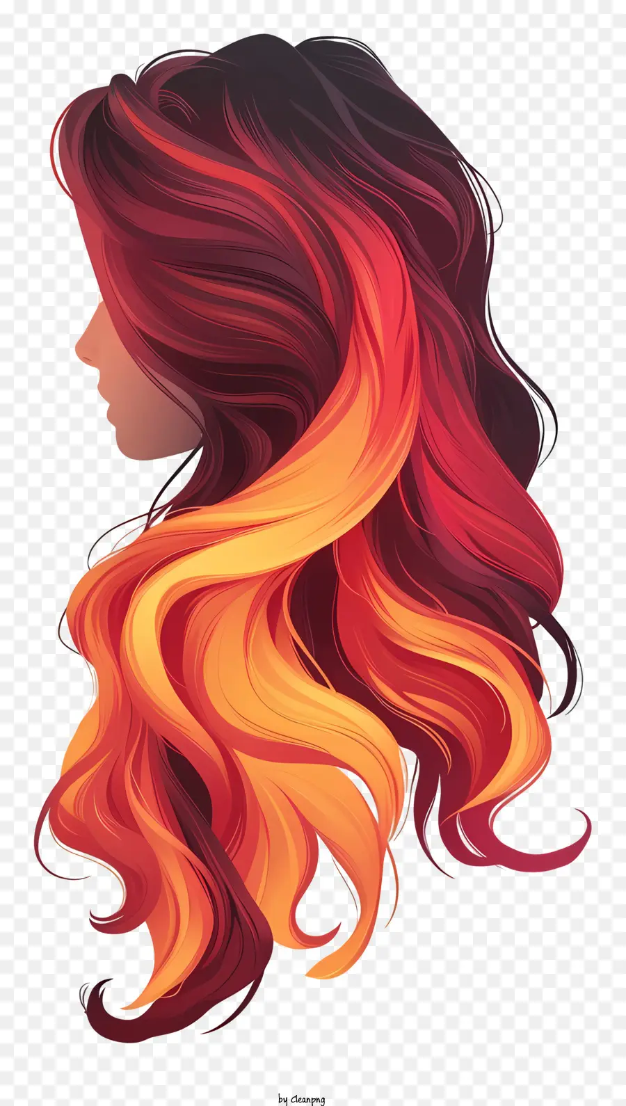 Uzun Saç Peruk，Kızıl Saçlı PNG