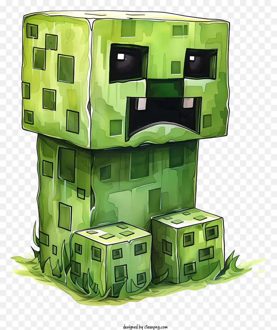 Minecraft Sarmaşık，Yeşil Küp PNG