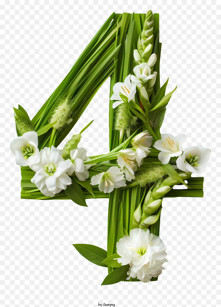 4 Çiçekler，Beyaz çiçek çelenk PNG