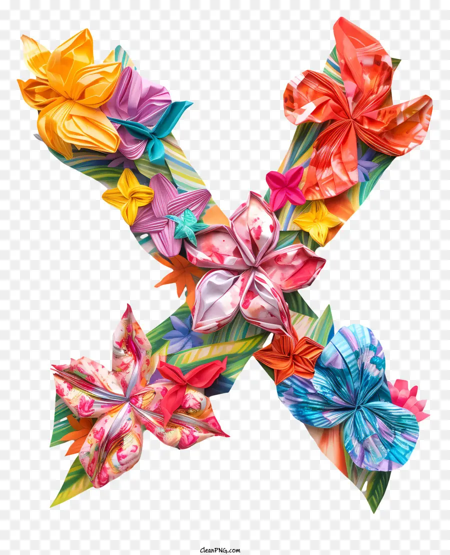 Çiçek Mektubu X，Renkli Buket PNG