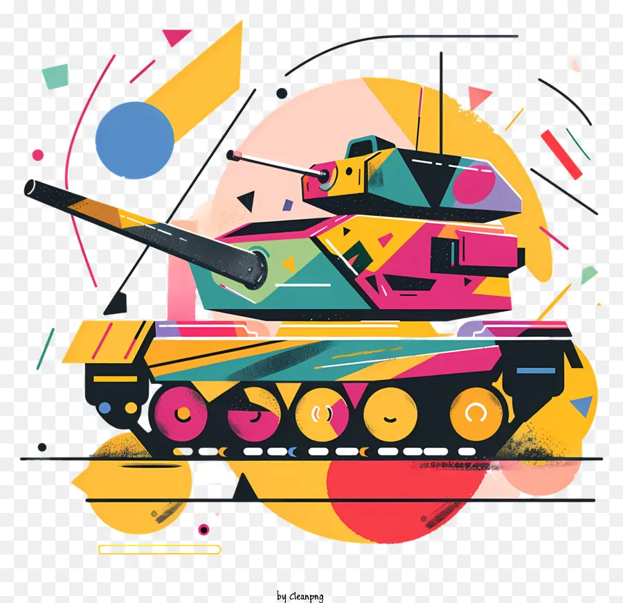 Karikatür Tankı，Renkli Tank PNG