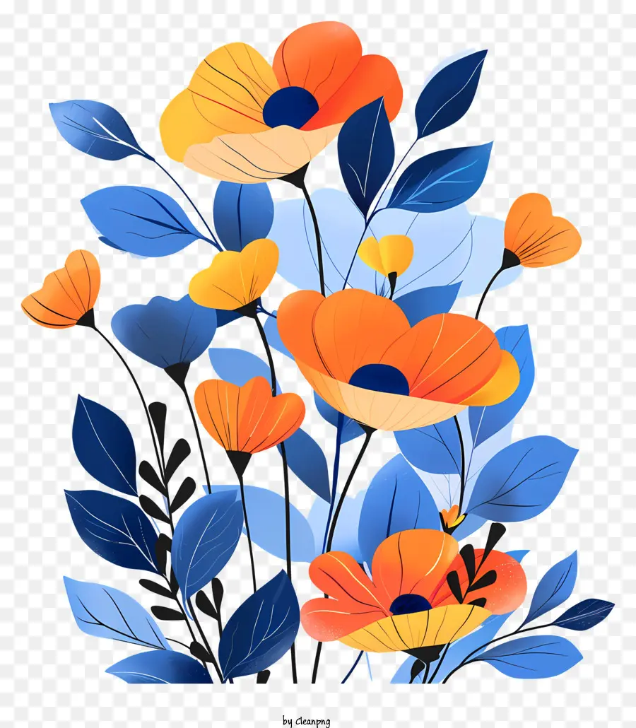 Mavi çiçek，çiçek Buketi PNG
