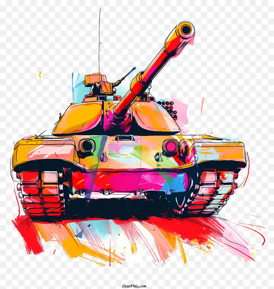 Karikatür Tankı，Renkli Tank PNG