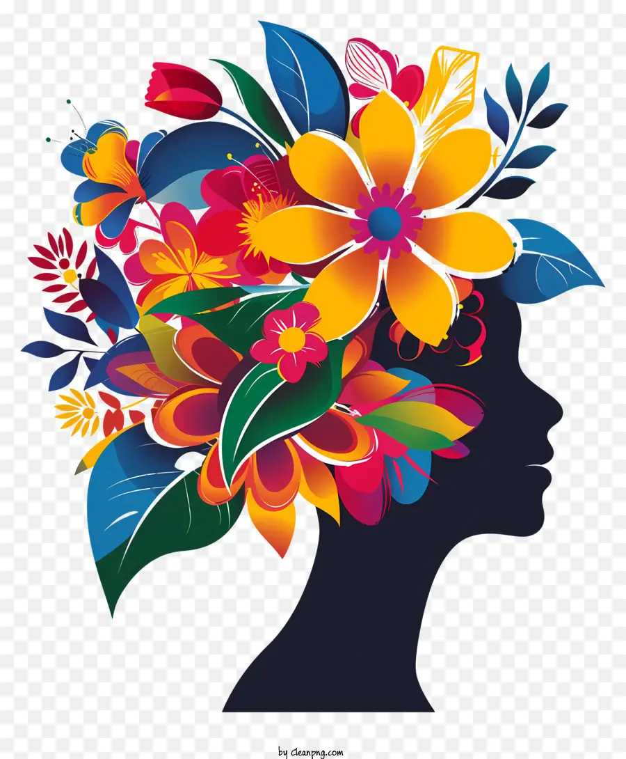 Kadın Günü Çiçek Sanatı，Kadın PNG