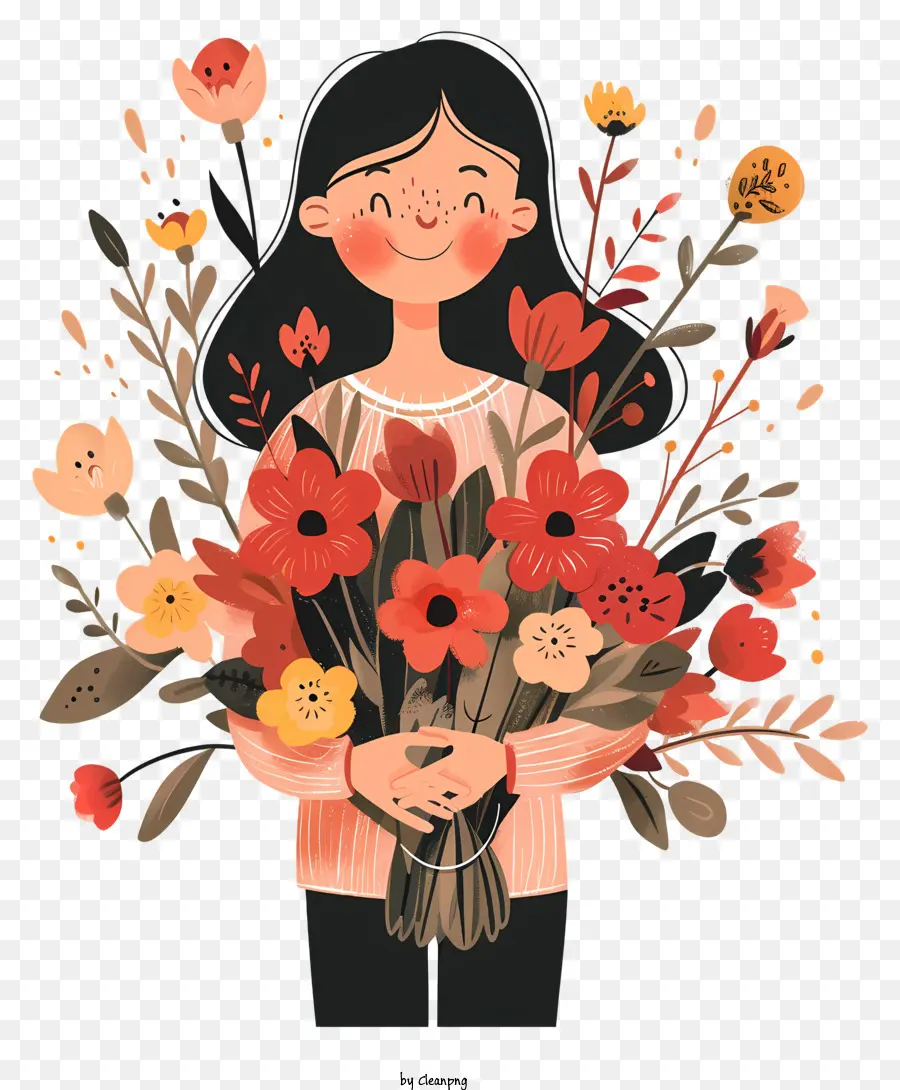 Kadın Günü Çiçek Sanatı，Buket PNG