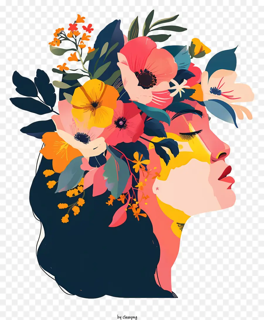 Kadın Günü Çiçek Sanatı，çiçek Taç PNG
