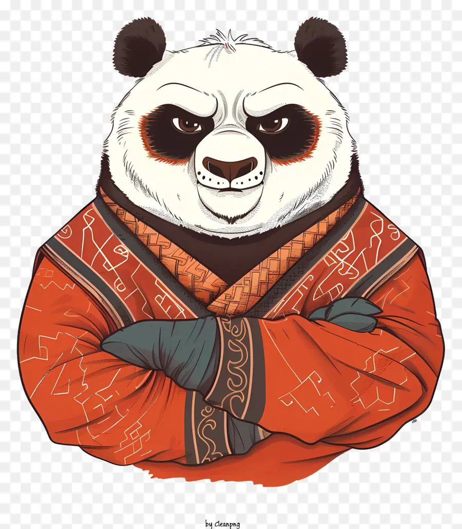 Kung Fu Pandası，Geleneksel Kıyafetli Panda PNG