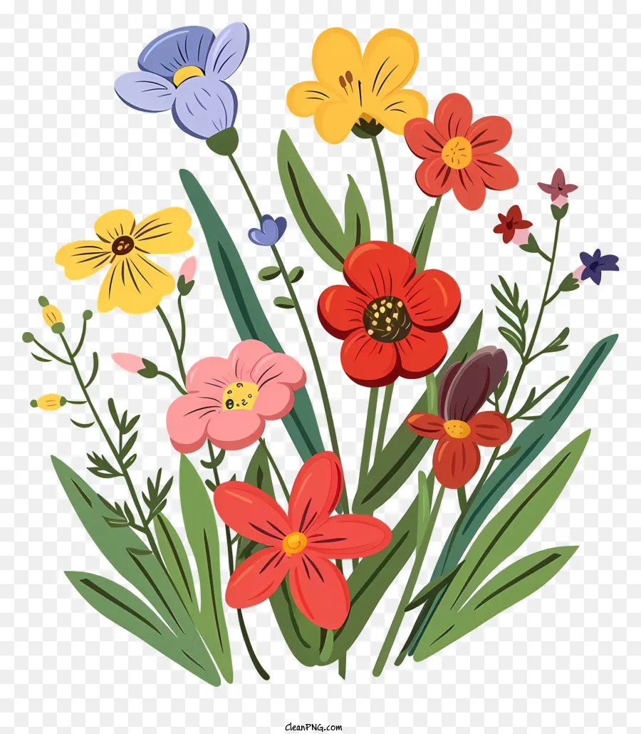 Merhaba Bahar，Renkli çiçekler PNG