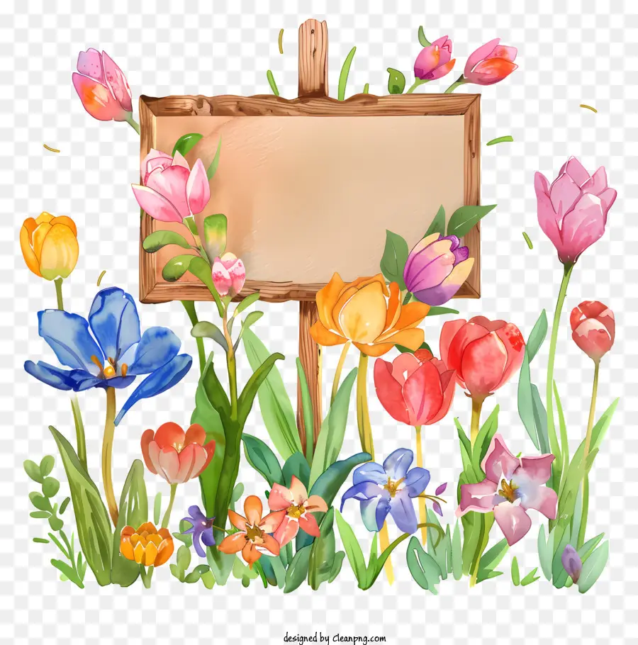 Bahar Çiçekleri İşaret Kurulu，Ahşap Tabela PNG