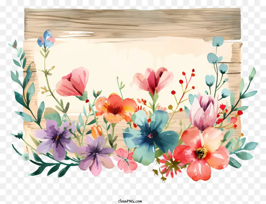 Bahar Çiçekleri İşaret Kurulu，Suluboya Resim PNG