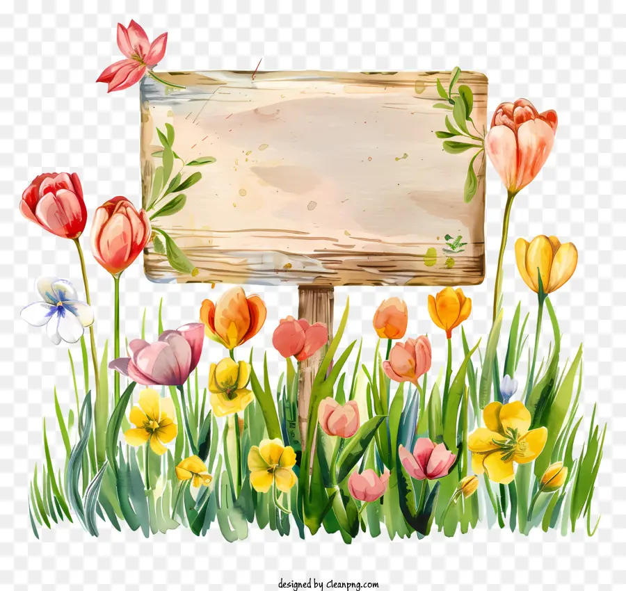 Bahar Çiçekleri İşaret Kurulu，Ahşap Tabela PNG