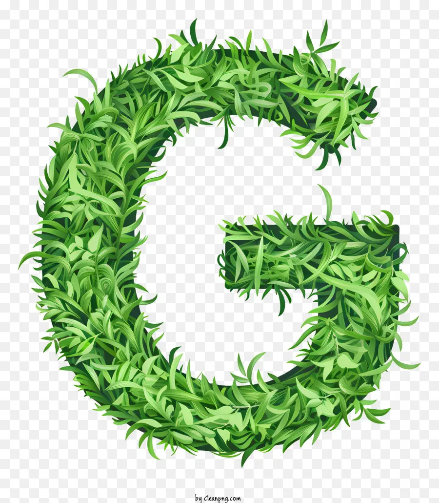 Mektup G，Yeşil Yaprakları PNG