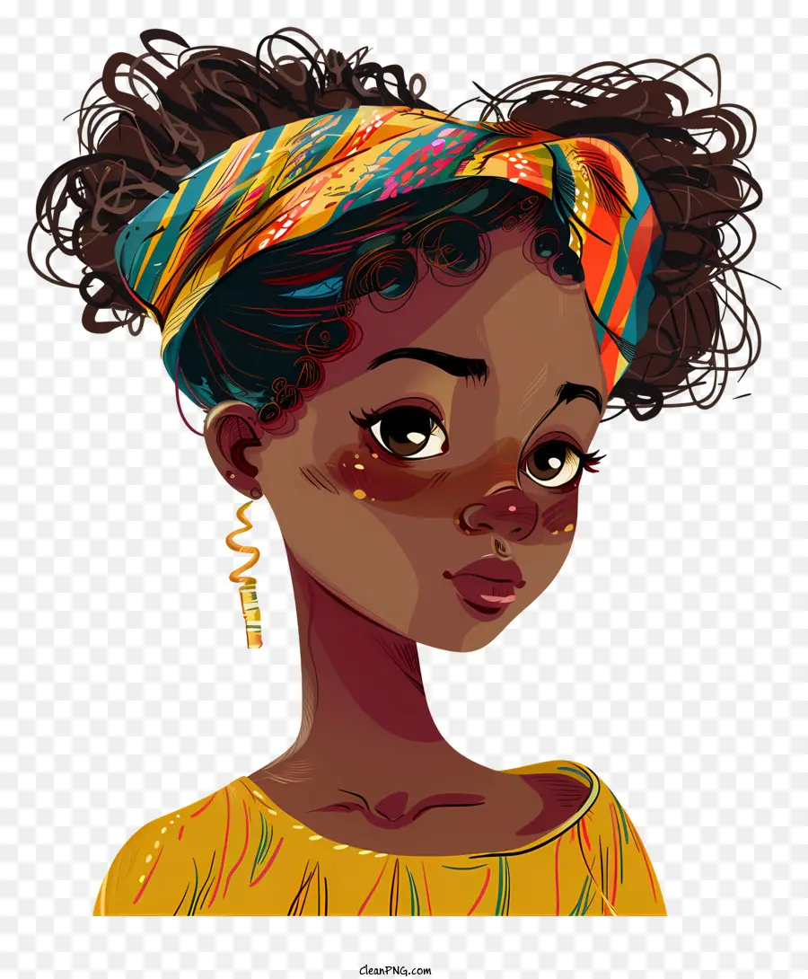 Afrikalı Kız，çizgi Film Karakteri PNG